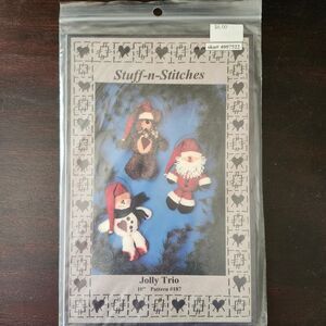 Stuff-n-Stitches Jolly Trio Quilt Pattern 10" Snowman Bear Santa #187 Christmas
